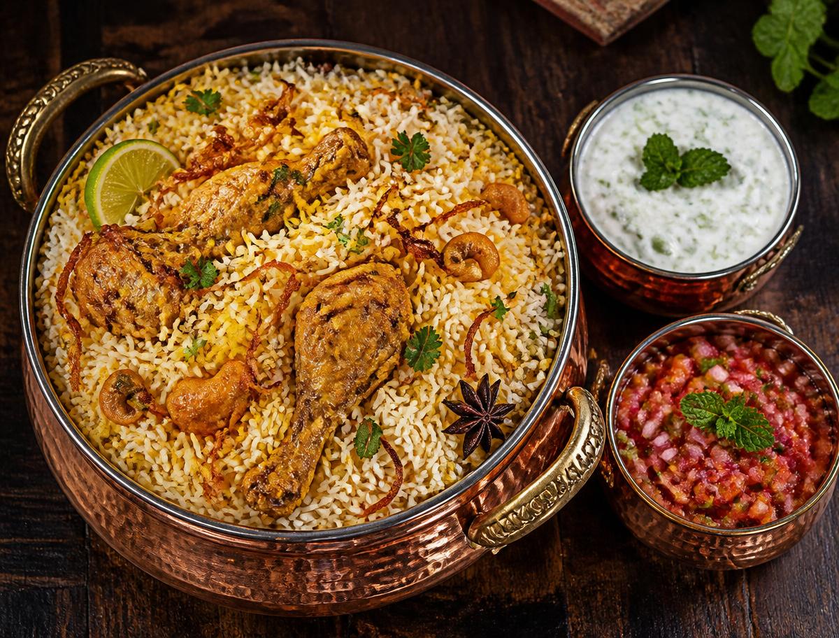 BIRYIANIS (con raita o salsa curry)