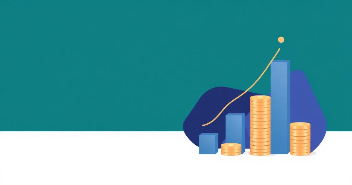 Illustration of rising bar charts and stacked coins representing freelance pricing